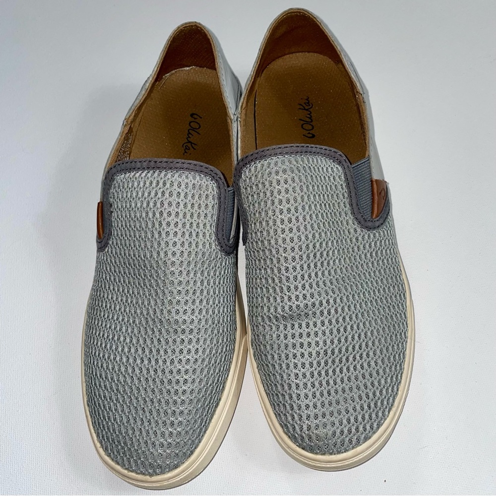 OluKai Pehuea Slip-On Sneakers Gray Mesh Women’s 9 - Picture 3 of 7